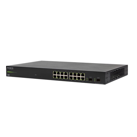 Araknis 220 Series managed Gigabit PoE+ switch, 16-port front-ports model