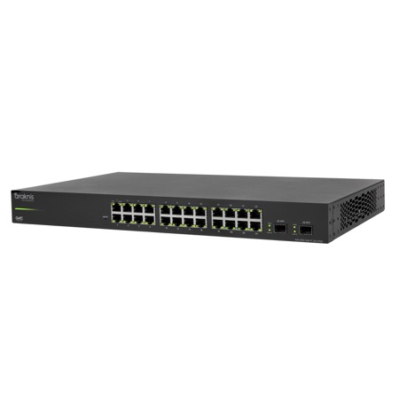 Araknis 220 Series managed Gigabit PoE+ switch, 24-port front-ports model