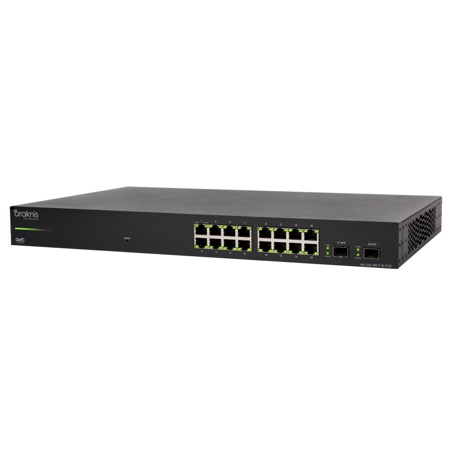 Araknis 320 Series managed Gigabit PoE+ switch, 16-port front-ports model
