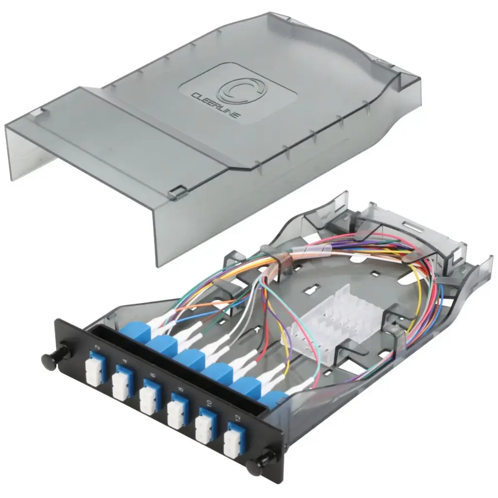 HD Splice Cassette, 12 Fiber, Duplex, LC/UPC, 9 µm OS2, 1 m Pigtails