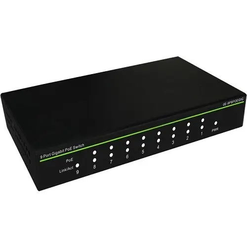 [9P8POEGIG] 9-Port Gigabit PoE Switch (8-Port PoE + 1 Port Uplink)