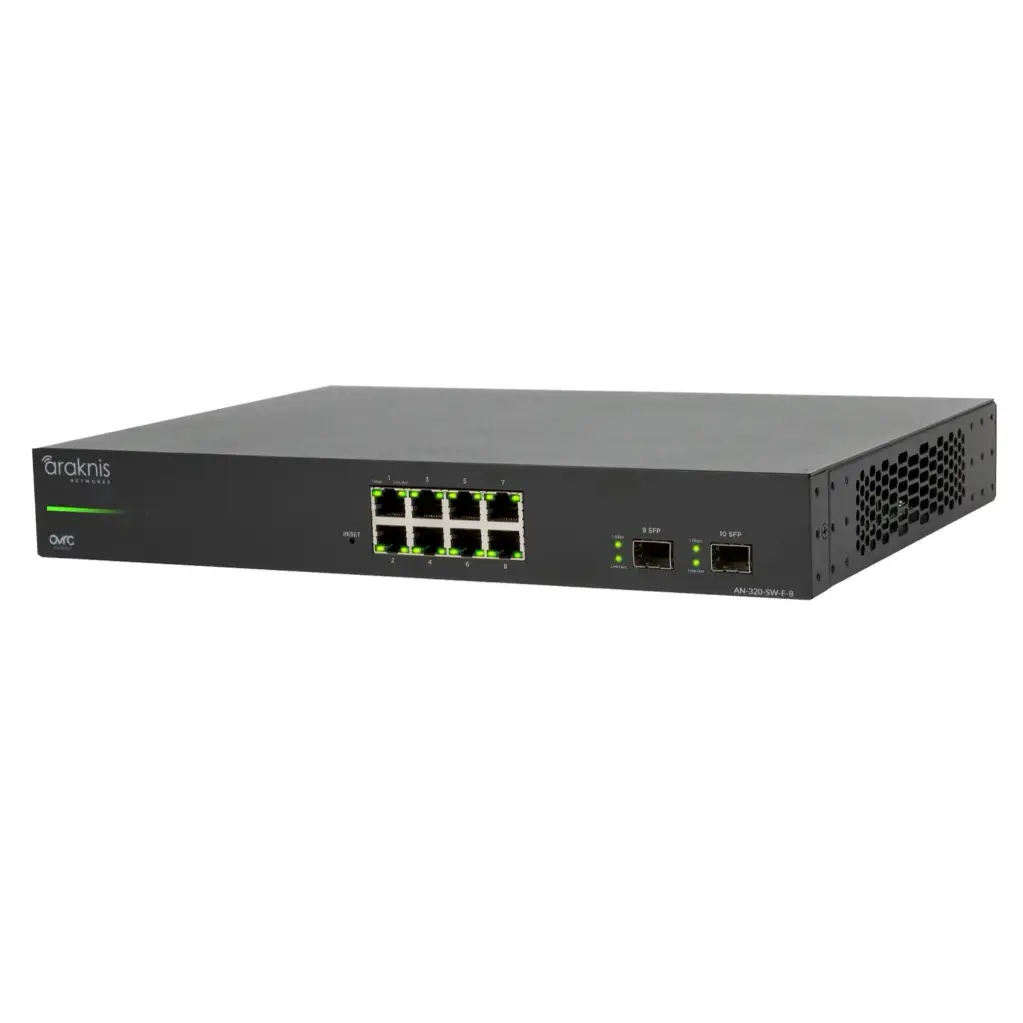 320 Series L2 Managed Gigabit Switch | 8 + 2 Front Ports