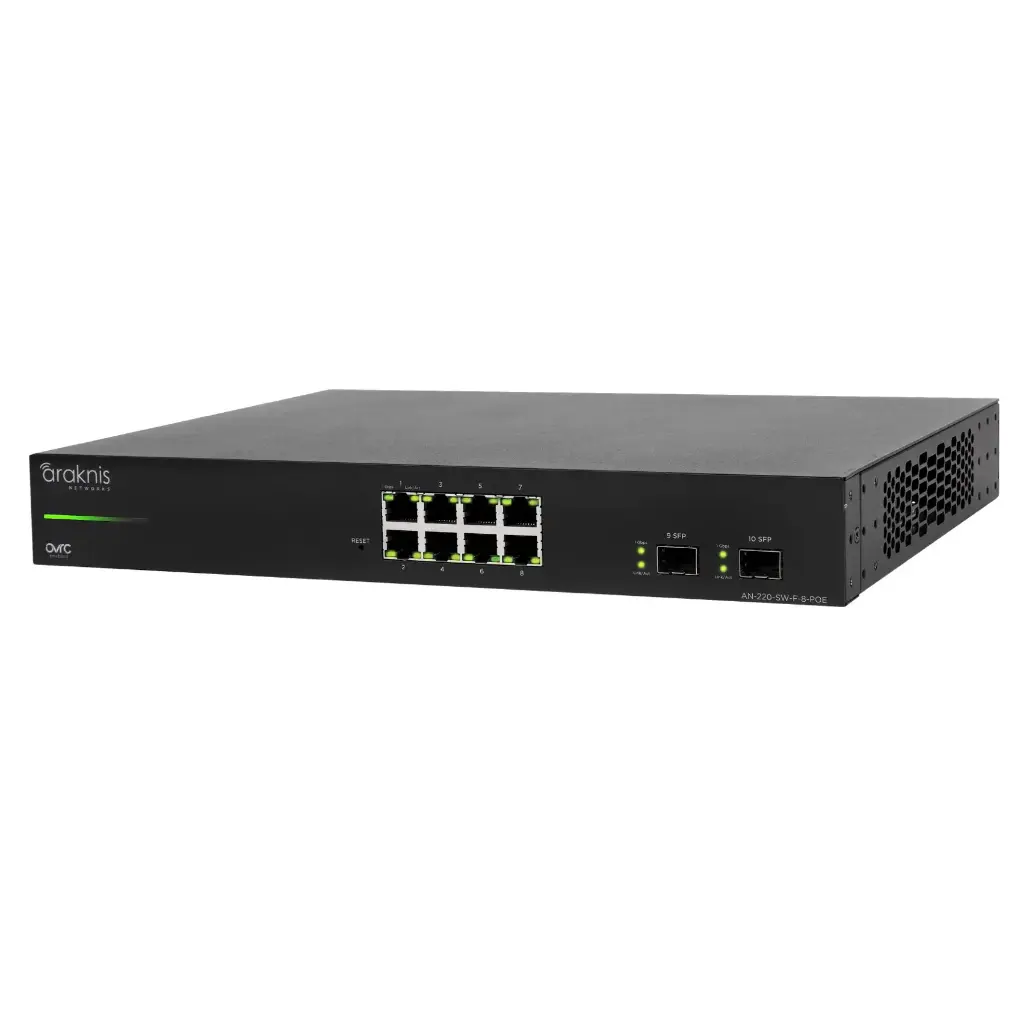 [AN-220-SW-F-8-POE] 220 Series L2 Managed Gigabit Switch with Partial PoE+ | 8 + 2 Front Ports