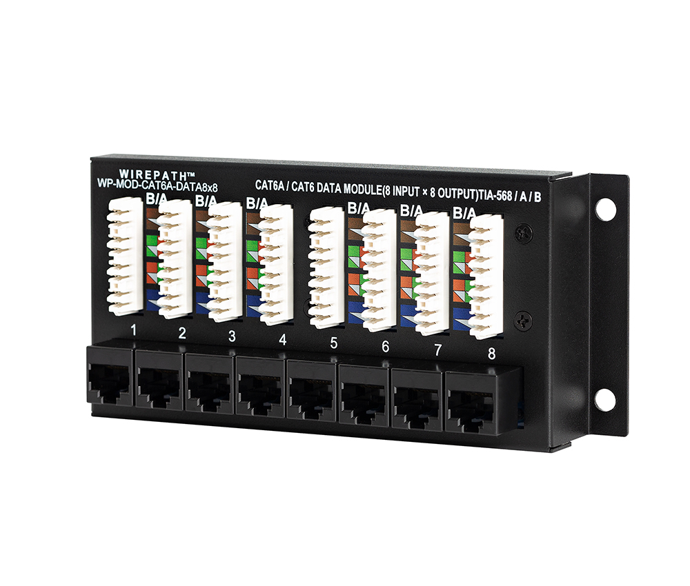 [WP-MOD-CAT6A-DATA8X8] 8 x 8 Cat 6/6A Data Patch Module