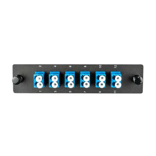 [SSF-LC12-SM-OS2] Adapter Plate, 12 Fiber, Duplex, LC/UPC, 9 µm OS2, Blue